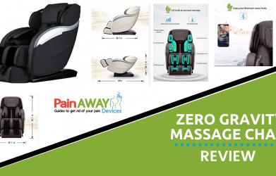 zero gravity massage chair four massage rollers in L-shape frame. Massage can be extended to the Hip part