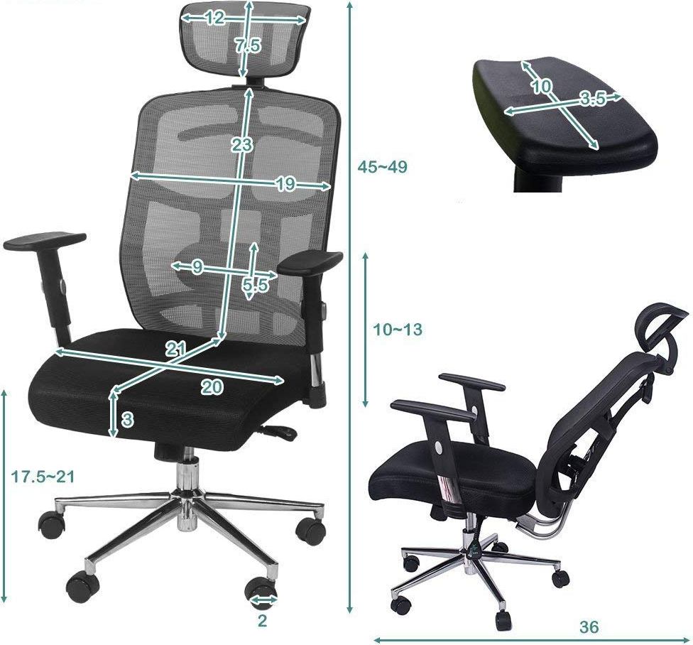 TOPSKY® Mesh Computer Office Chair With Headrest